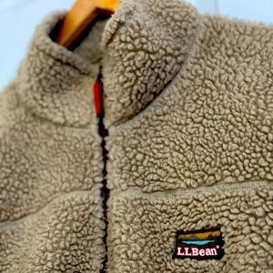 LL Bean Zip Up Beige Sherpa